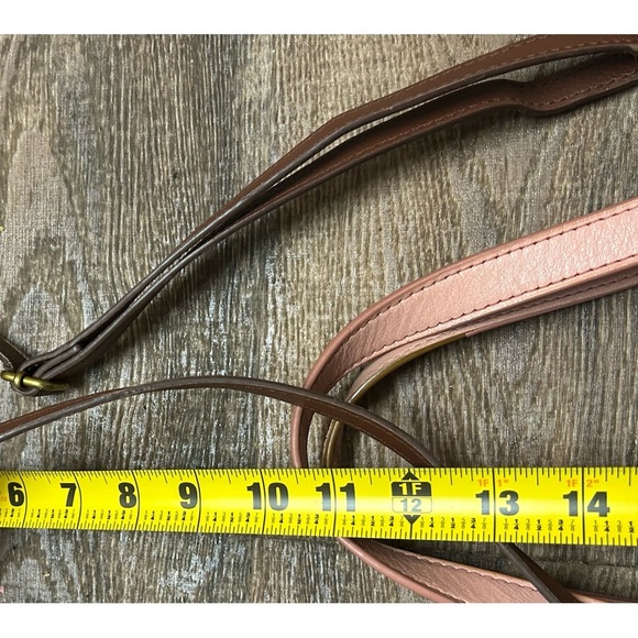 Fossil Pink Leather Tote Bag- EUC 2 straps smaller size - Picture 10 of 11